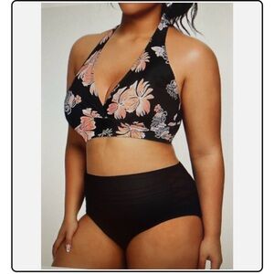 NWT Floral 2 piece High Waist Swimsuit Bikini Younique
